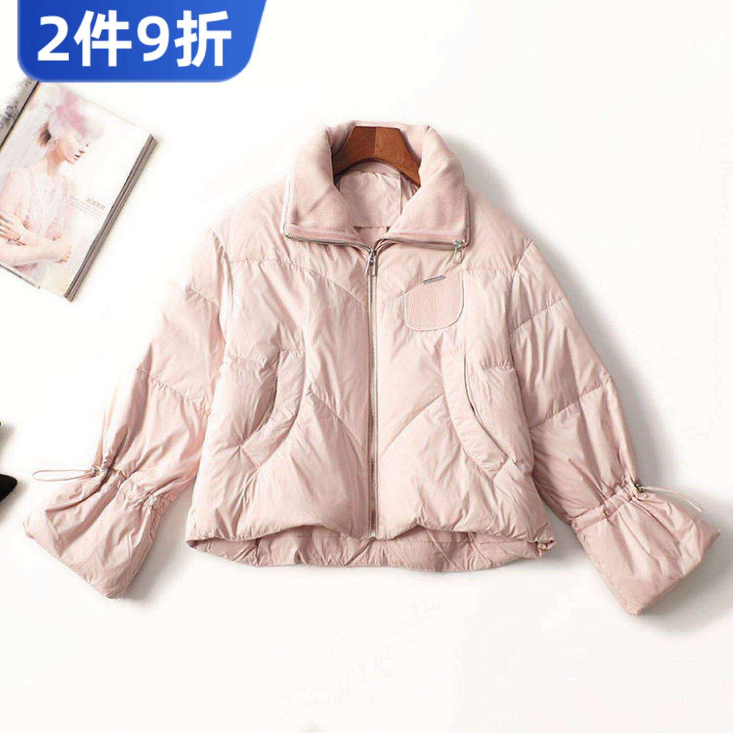 245121 冬羽绒服 女中长款长袖高领现货.L.XL