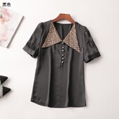 衬衫 V领短袖 夏中长款 407905