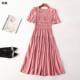 411365 圆领50 五分袖 夏连衣裙 女加长款