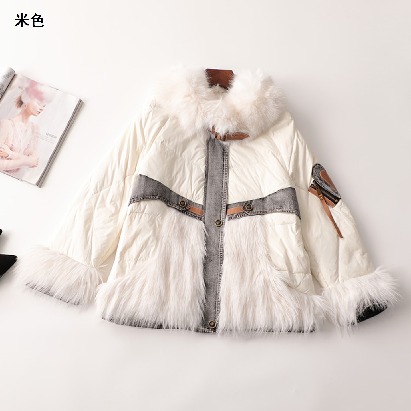 241021 冬羽绒服 女中长款长袖翻领清仓