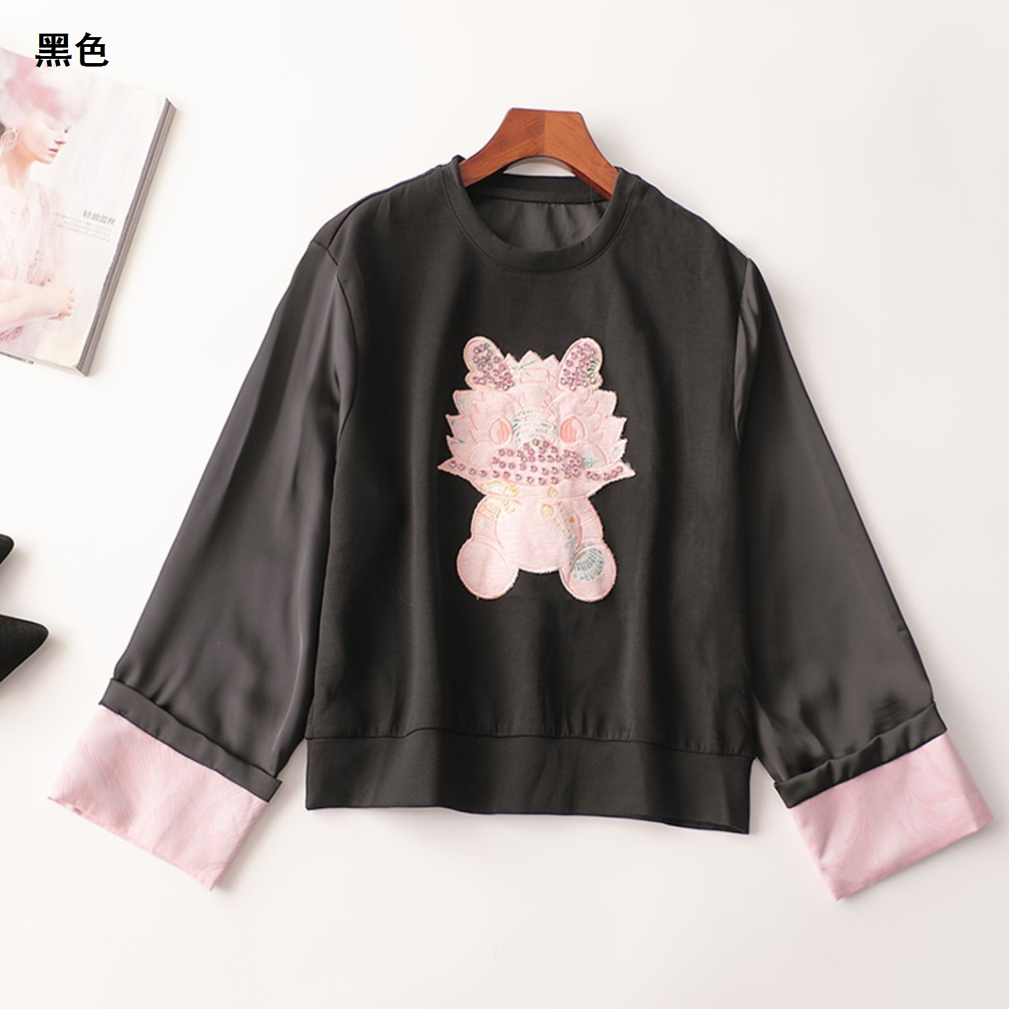 244216 秋卫衣 女中长款长袖圆领