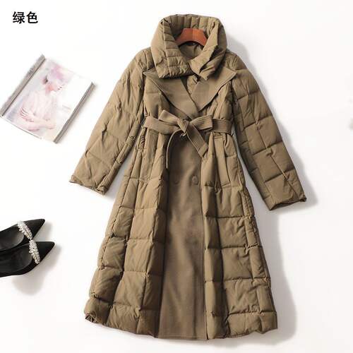 247538 冬羽绒服 女加长款长袖暗扣.M.L.XL.2XL