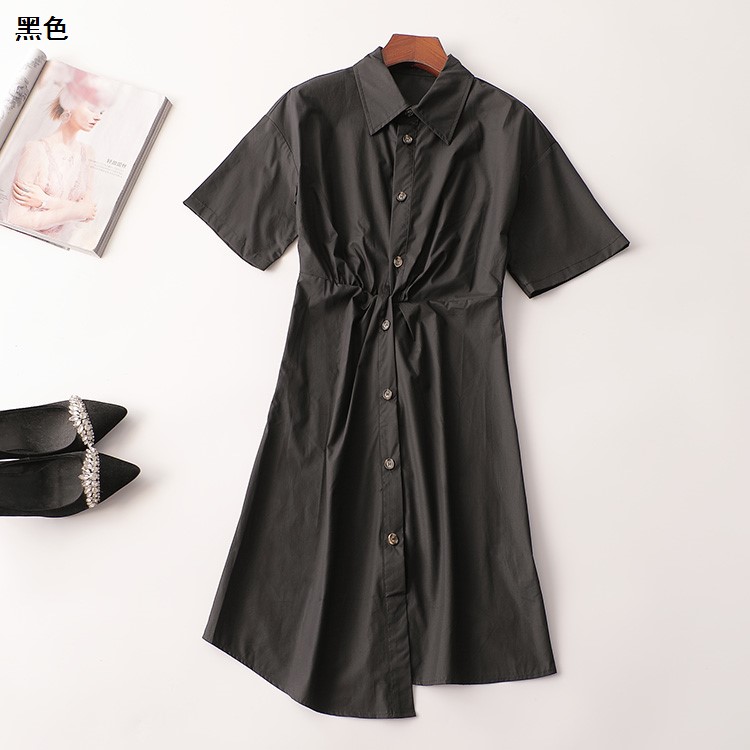 242912 夏连衣裙 深圳女长款短袖翻领