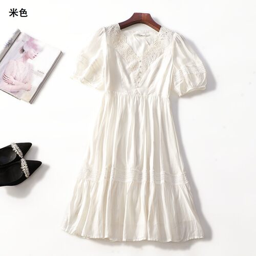 249117 夏连衣裙 女长款短袖套头.S.M.L
