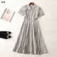 245748 翻领现货 短袖 夏粘胶连衣裙 深圳女加长款
