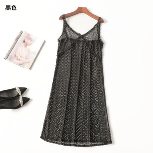 410803 V领连衣裙 夏加长款