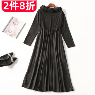 长袖 深圳女加长款 套头 秋棉连衣裙 412010