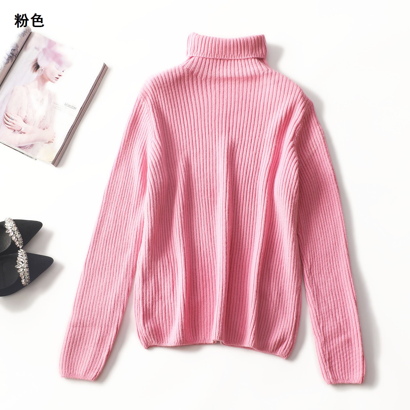 247859 秋中长款套头长袖针织衫