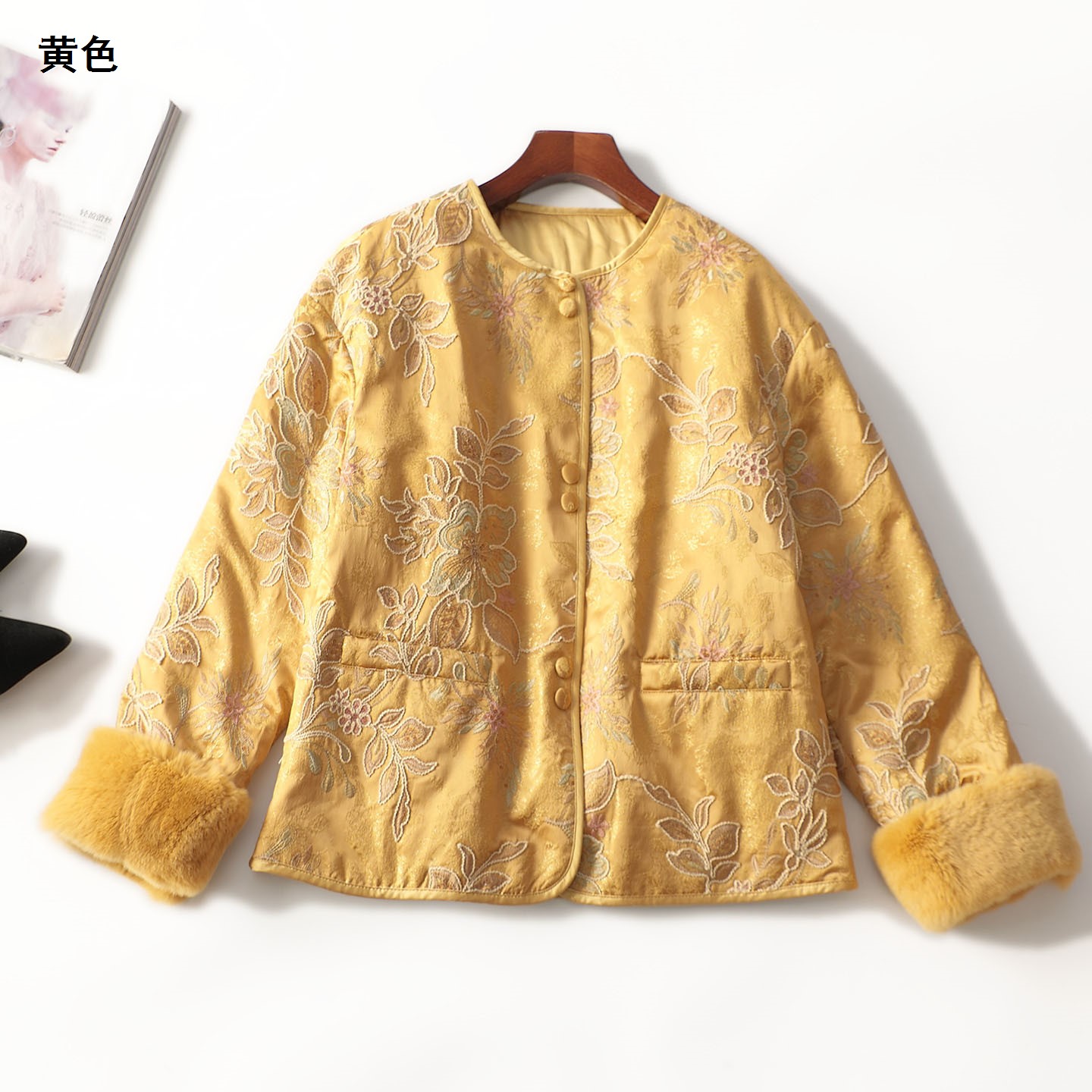 247848 冬羽绒服 女中长款长袖单排扣