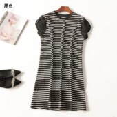411236 圆领 短袖 夏连衣裙 深圳女长款