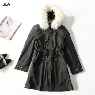 长袖 女免毛内胆长款 拉链 冬派克服 412908