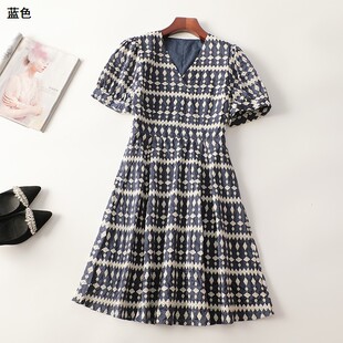 连衣裙 V领短袖 245689 夏长款