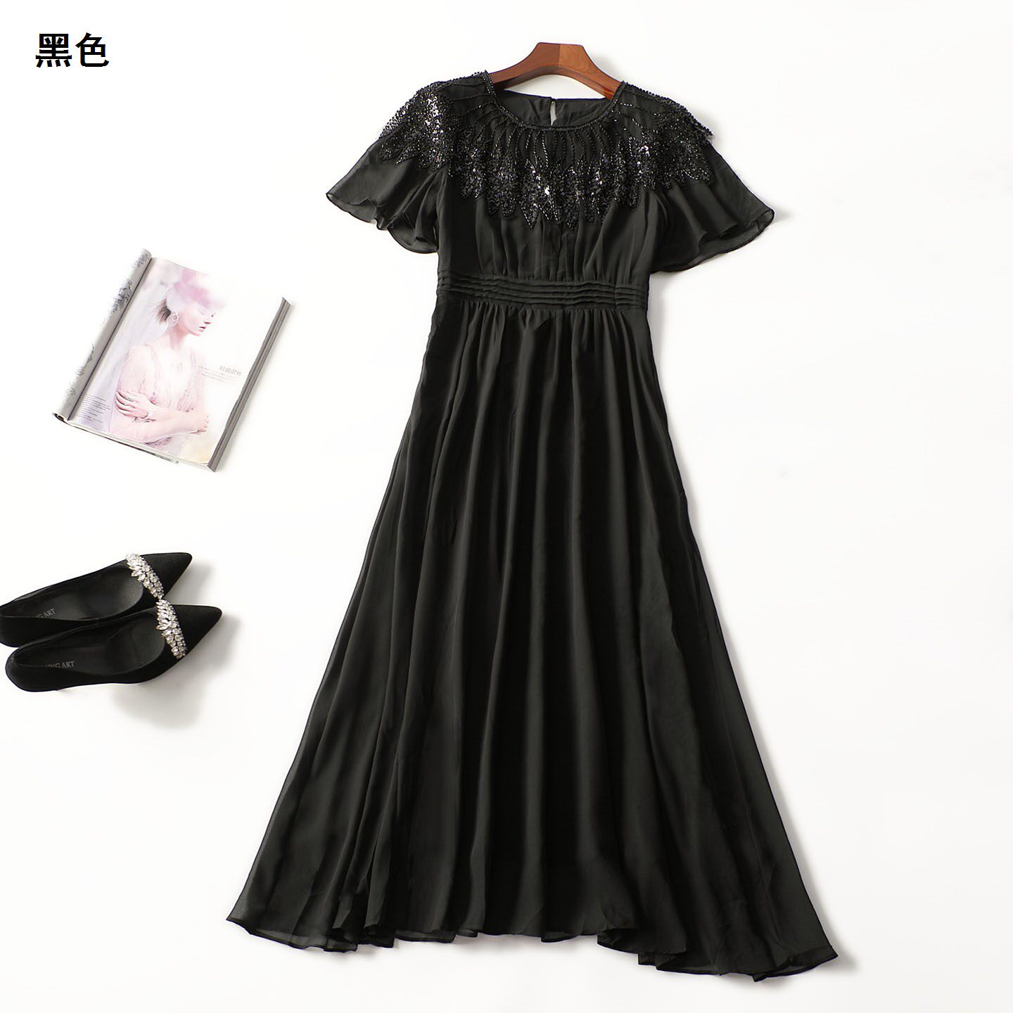 248690 夏连衣裙 女加长款短袖套头