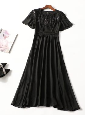 248690 夏连衣裙 女加长款短袖套头.S.M.L.XL