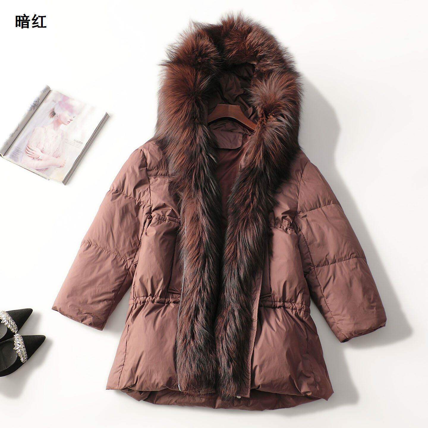 247608 冬羽绒服 女中长款长袖拉链.M.L