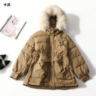 248064 冬羽绒服 女中长款长袖拉链清仓