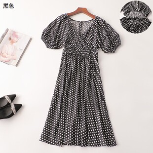 连衣裙 V领短袖 243064 夏加长款