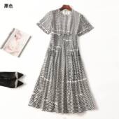 245521 圆领 短袖 夏连衣裙 深圳女加长款