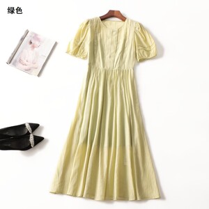 246644 夏连衣裙 深圳女加长款五分袖套头.S.M.L.XL