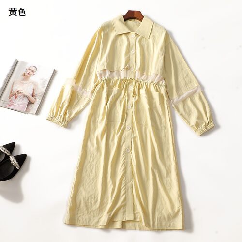 507172 秋外套 女加长款长袖单排扣.M