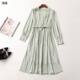 241201 V领 长袖 秋连衣裙 深圳女加长款