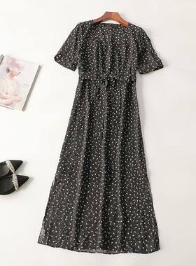 245900 夏连衣裙 深圳女加长款短袖圆领断码清仓