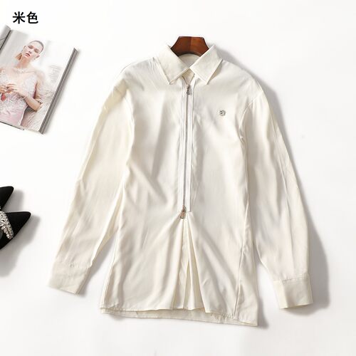 414905 秋衬衫 女中长款长袖拉链.M.L