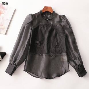 410067 秋上衣 深圳女中长款长袖立领