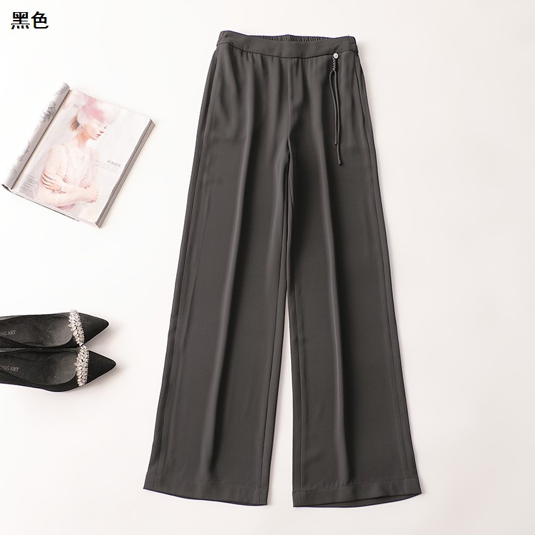 409345南油高货女装轻奢新款好穿好面料坠感国风阔腿夏长款休闲裤