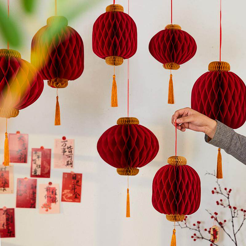 2026马年新年红灯笼蜂窝球装饰春节元旦纸灯笼挂饰商场店铺布置,节庆用品/礼品,灯笼,淘宝优惠券,粉丝福利购,淘宝优惠卷