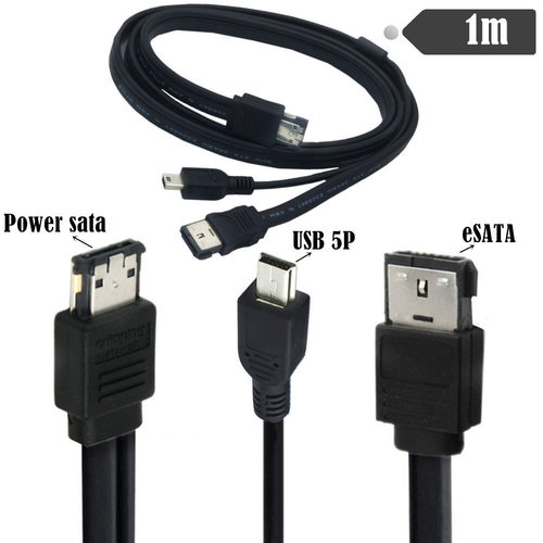 Power sata转ESATA USB mini 5Pin供电二合一硬盘数据线 0.5m