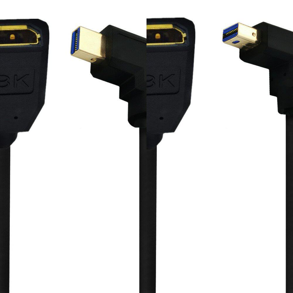8K镀金Mini DisplayPort公弯头toDP母线大DP母转迷你DP公显示器线