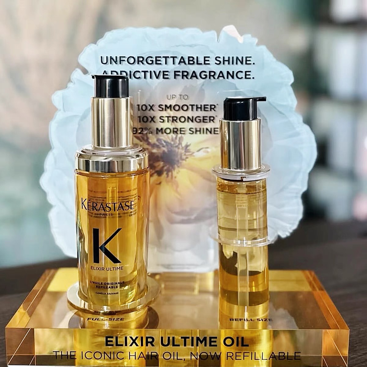 专柜750元 国柜新品 卡诗鎏光山茶花护发精油75ml正装+75ml替换装