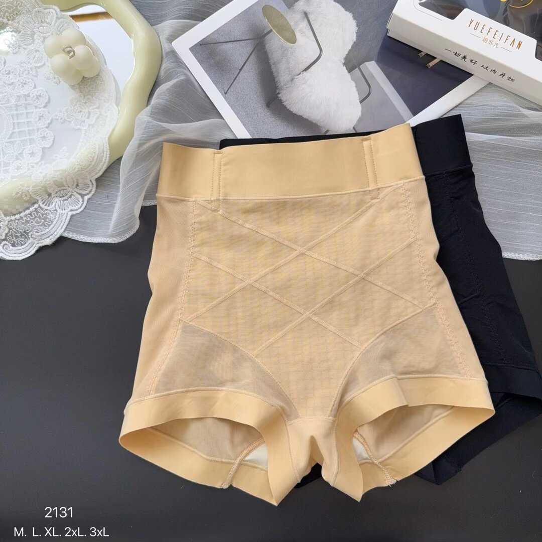 夏季薄款中高腰收腹提臀塑形裤小平角内裤女