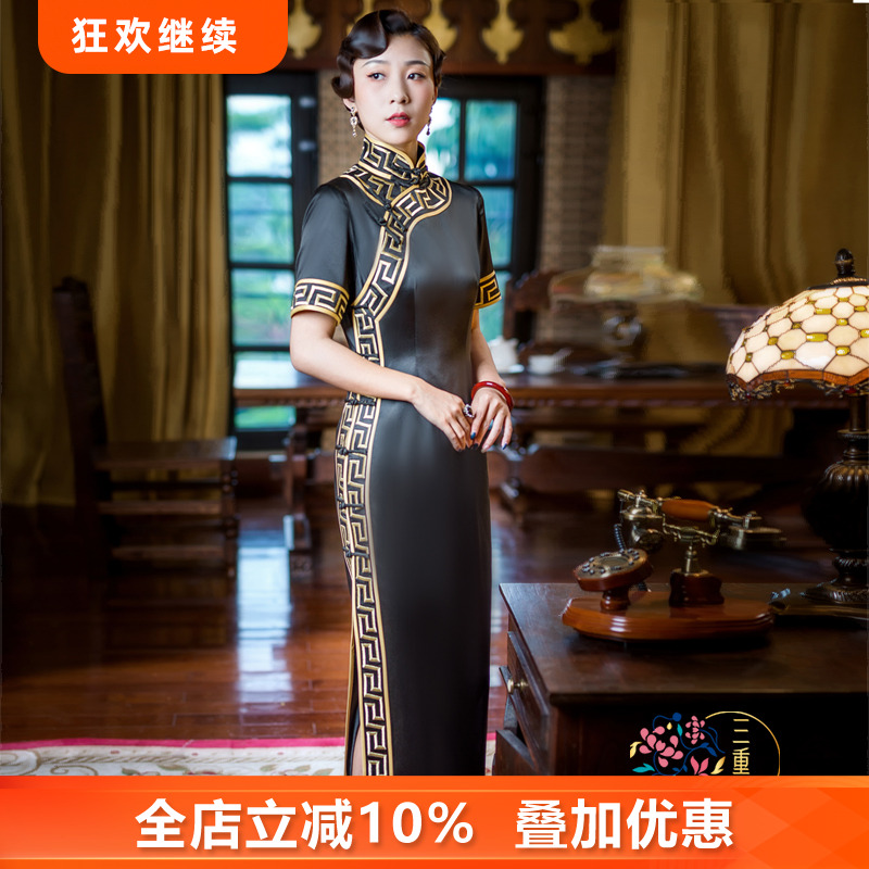 三重门颜如懿京派真丝旗袍