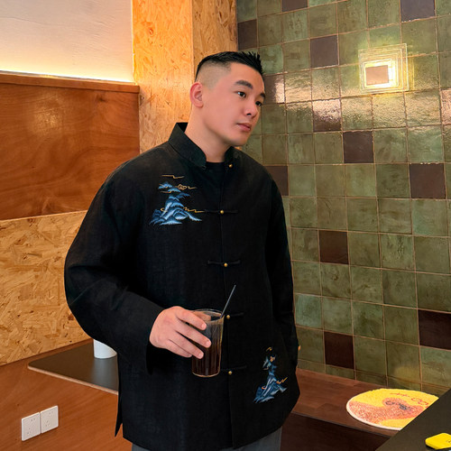 长袖夹克唐装盘扣外套