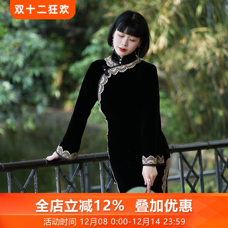 原创原工厂真材实料盘扣手工旗袍