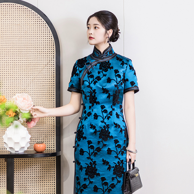 新中式传统盘扣旗袍礼服
