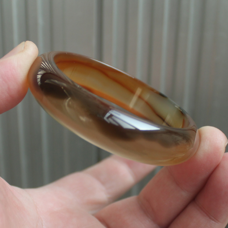 天宝屋纯天然巴西玛瑙手镯 多色水润荧光 民族风现货 54.2mm X013