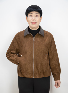 妈妈秋装麂皮绒外套女短款2026款