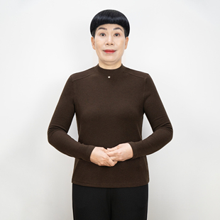 50岁妈妈秋冬打底衫半高领2026中年女装宽松百搭显瘦长袖内搭上衣