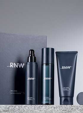 rnw男士护肤品爽肤水净爽控油水乳套装 洁面补水保湿乳液三件套盒