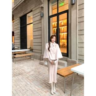 许许然Madeleine【恋恋笔记本】春日100%羊毛粉色直筒针织半身裙