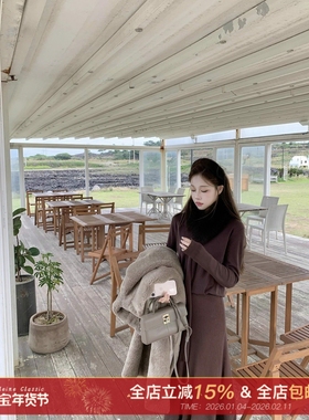 许许然Madeleine【焦糖暖茶】冬季羊毛系带针织衫上衣/鱼尾半身裙