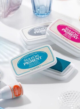 日本Tsukineko月猫猪猪印台Stazon PIGMENT油性多功能SZ速干印泥