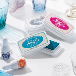 日本Tsukineko月猫猪猪印台Stazon PIGMENT油性多功能SZ速干印泥