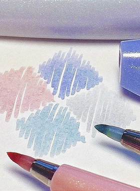 日本派通TOUCH彩色软头毛笔Brush软笔手账圣诞贺卡字帖练字秀丽笔