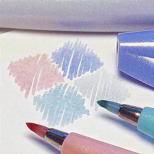 日本派通TOUCH彩色软头毛笔Brush软笔手账圣诞贺卡字帖练字秀丽笔