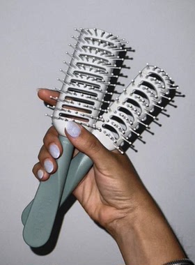 进口英国皇室御用kent干湿两用吹发顺发造型发梳湿发梳绿色按摩梳