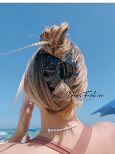 xl多发量长齿抓夹现货章小蕙Camila Paris卡蜜拉法国丸子头南瓜夹